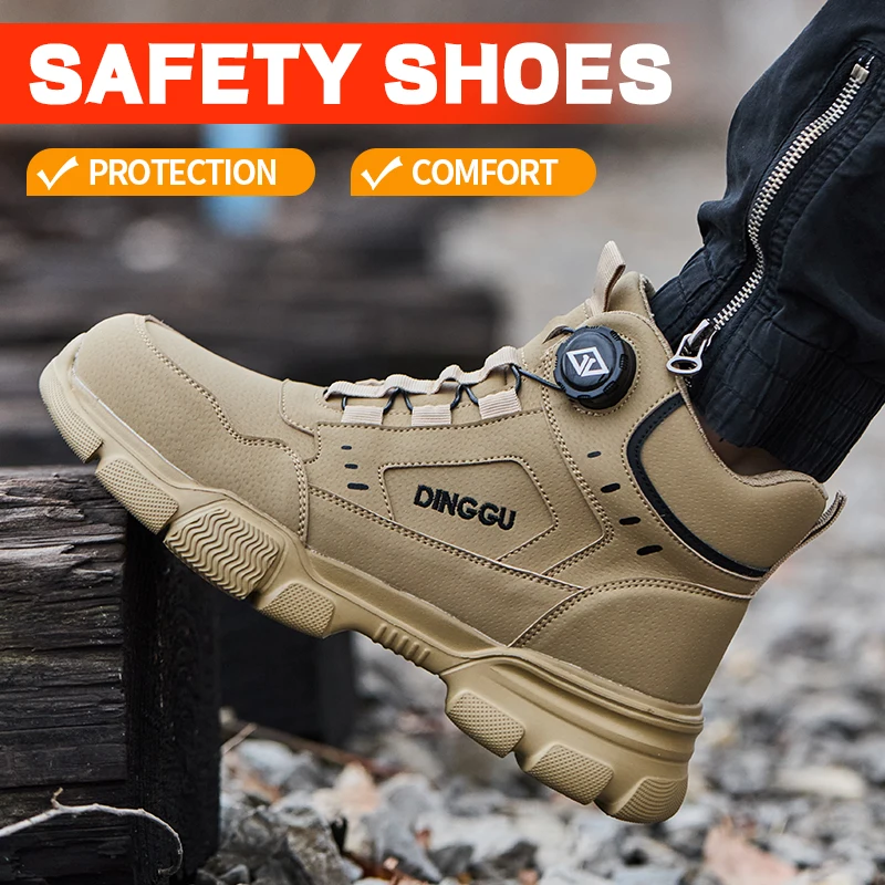 Industrial workers' special wear-resistant and puncture-resistant laced work safety shoes, anti-smashing safety shoes, steel-toe