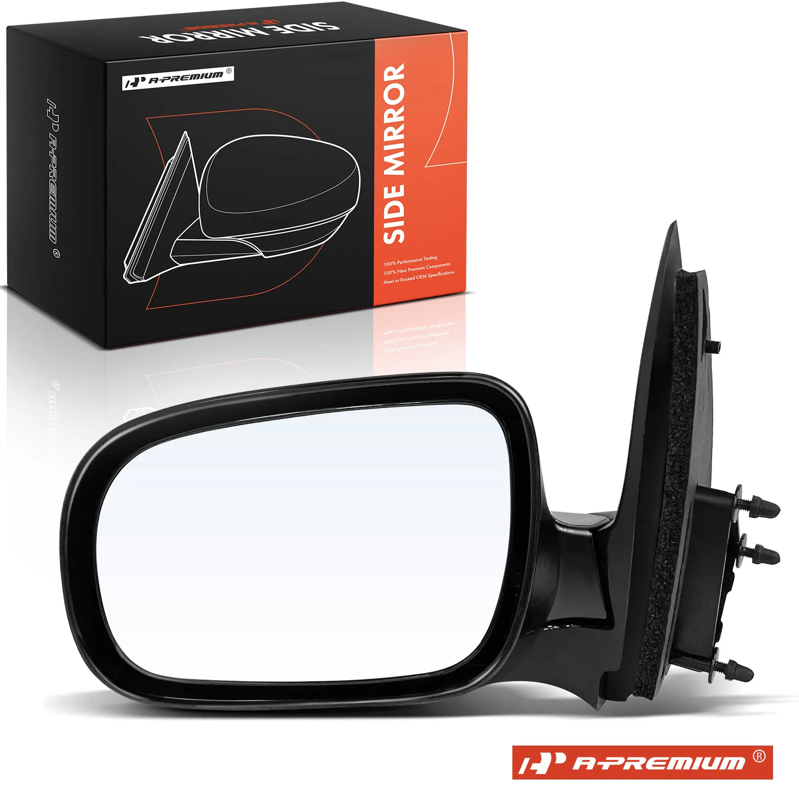 A-Premium Driver Side Manual Door Mirror for Chevrolet Venture 1997-2005 Manual Folding Smooth Black