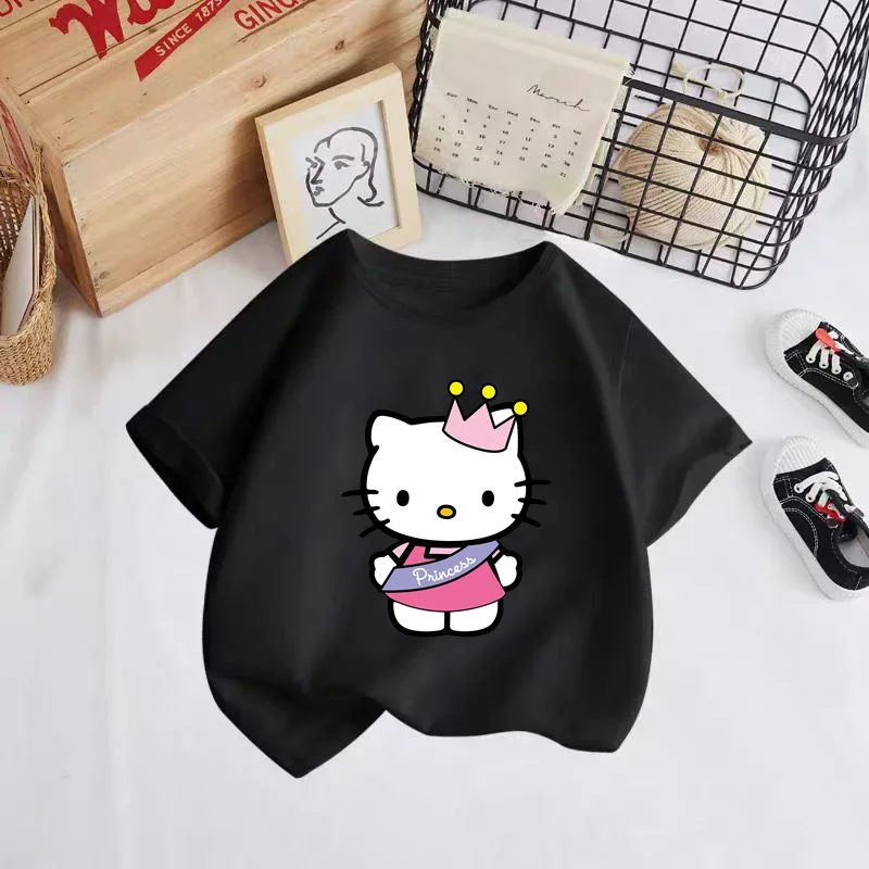 Hello Kitty summer new T-shirt girls children's clothing Girls' clothing top short sleeve sport fashion short sleeve 3-14 years