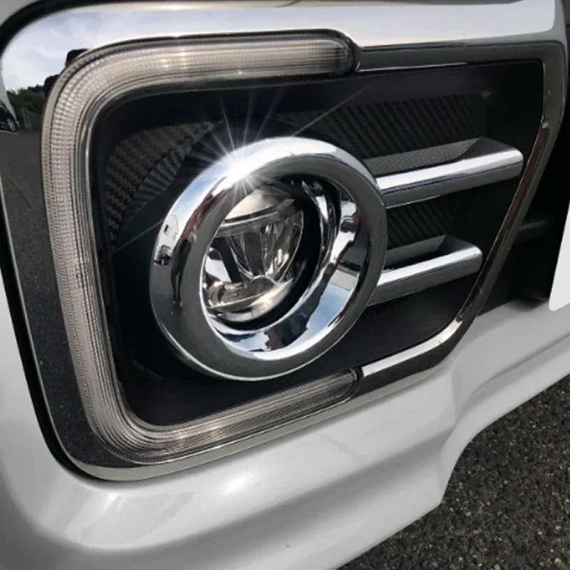 2PCS/Set Plastic Car Front Head Fog Light Chrome Cover Trim Bezel Frame Garnish For Suzuki Spacia Custom MK53S