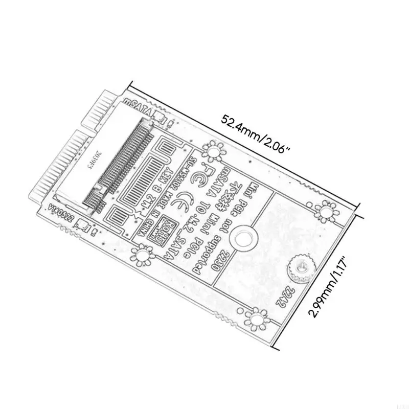 LX0B MSATA ถึง M.2 Adapter Card MSATA เป็นตัวแปลง NGFF สำหรับฮาร์ดดิสก์ SSD Expansi