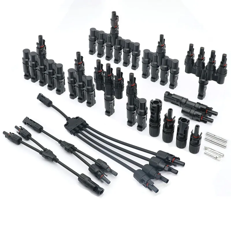 1/5/20/100Set PV Solar Connector T type Y type Branch Waterproof Photovoltaic Male Female Battery Module Panel PV Plug wire 3way