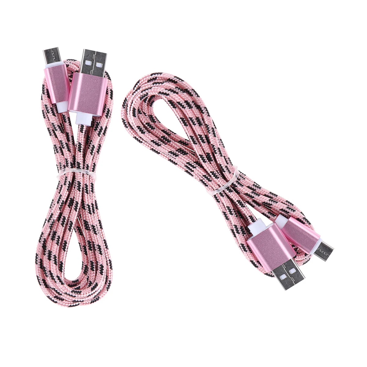 Type-C USB Cable Nylon Braided Fast Charging Rose Sync Cord Compatible Phones Tablets Type C Cable