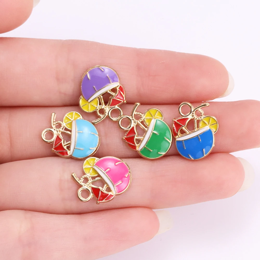 20 Stuks 10*19mm Legering Emaille Druipende Rode Wijnglas Hanger Party Fashion Charms voor Sieraden Maken DIY ketting Oorbellen Geschenken