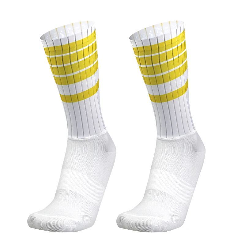 Seamless Team Aero Striped Socks Non-Slip Cycling Pro Silicone Running Sports Road Bike Socks