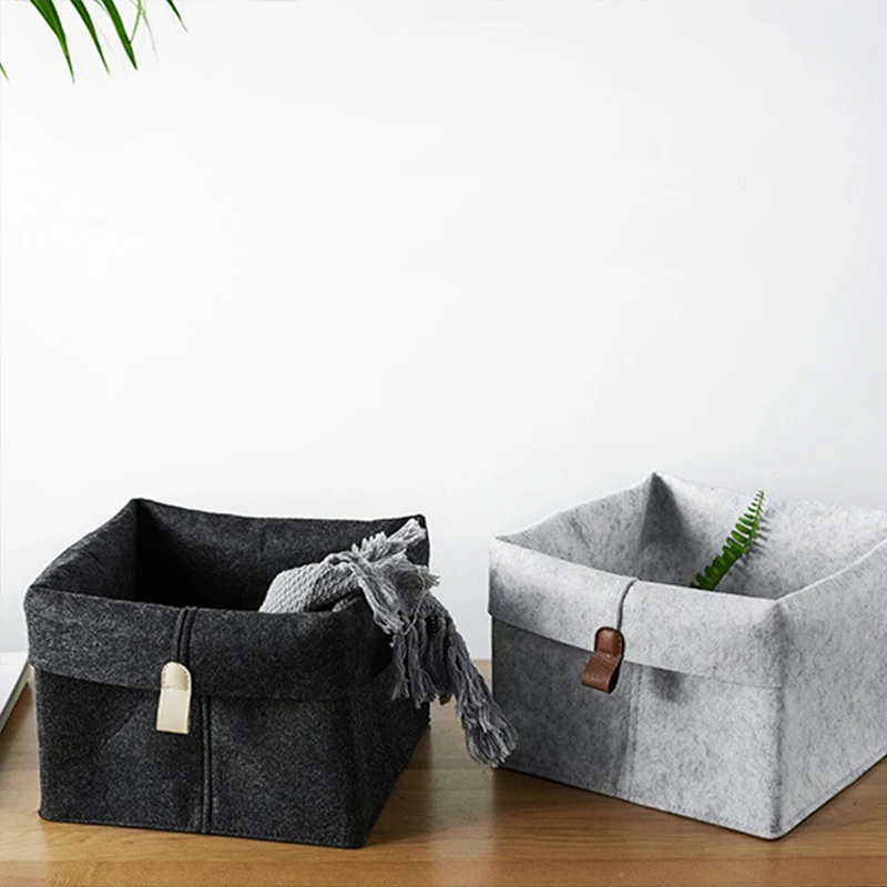 Nordic felt storage basket multi-functional storage basket clothes sorting storage box tabletop sundries storage basket snacks