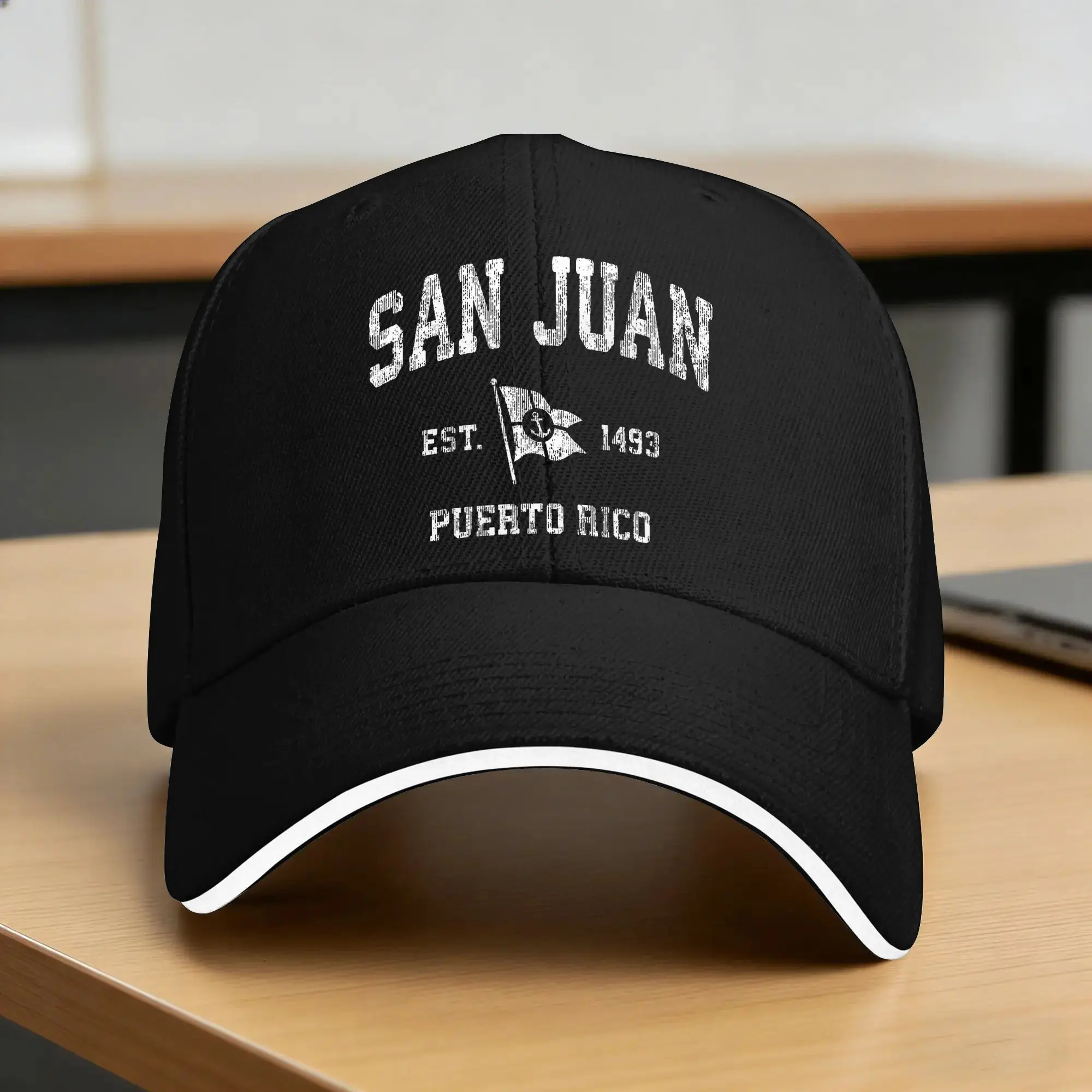 San Juan Puerto Rico Vintage Boat Anchor Flag Design Baseball Cap  Casual Men Women Hip Hop Hats Sun-Proof  Snapback Cap Gift