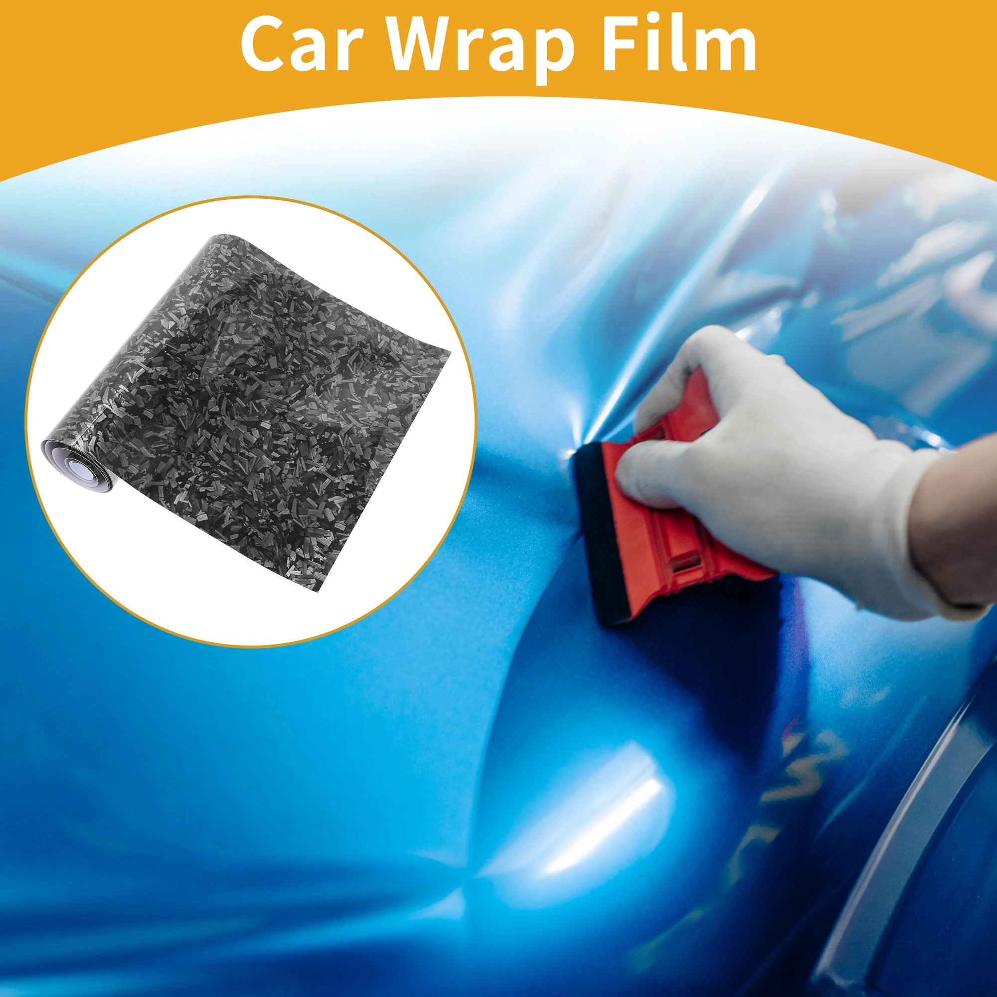 

Uxcell Self-Adhesive Car Wrap Film Auto Universal 30x150/200/300cm Vinyl Wrap Cover 5.5mil PET 1 Pc Flower Carbon Bright Finish