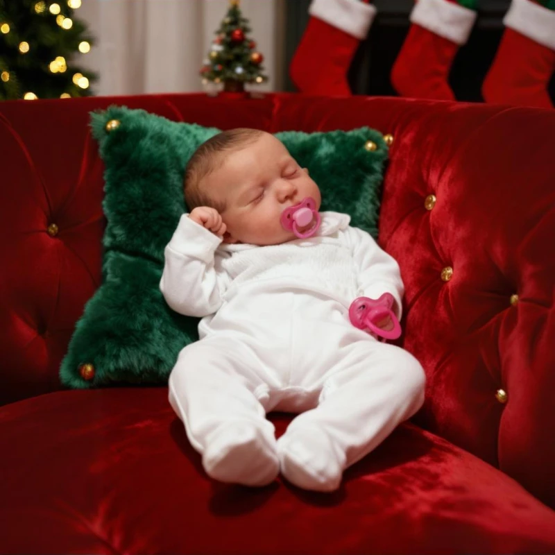 

Realistic Newborn Baby Doll 19 Inch Lifelike Vinyl Collectible Handcrafted Reborn Style Toy Soft Touch Skin Figure