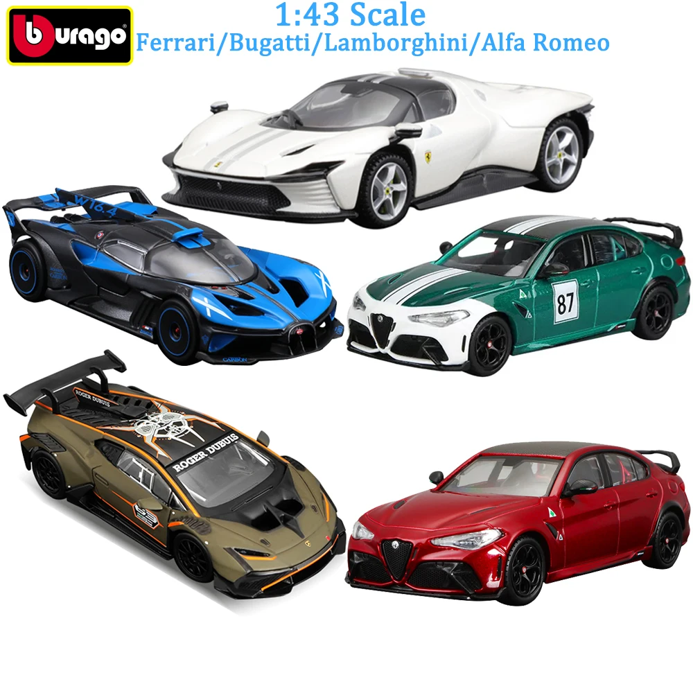 

Bburago Ferrari Bugatt Lamborghini Alfa Romeo Supercars Model 1:43 Alloy Diecast Car Model Collection Cars Gifts Toys For Adults