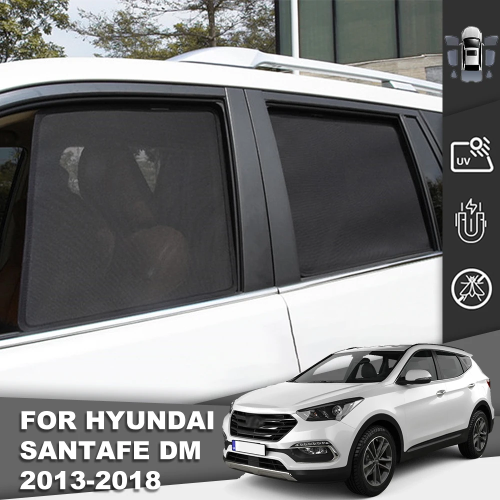 Magnetic Car Sunshade For Hyundai Santafe DM 2013-2018 Santa Fe Front Windshield Curtain Rear Side Baby Window Sun Shade Visor