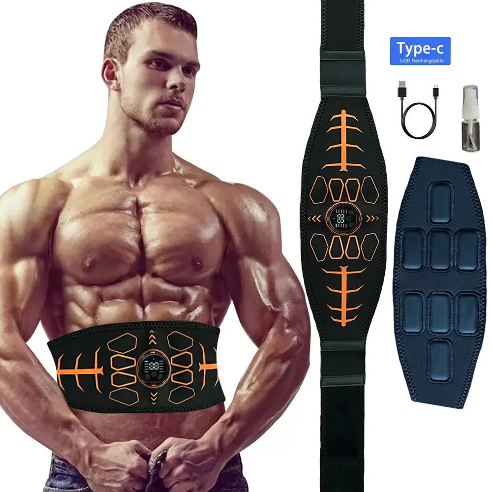 Estimulador muscular elétrico inteligente toner muscular ems cinto de tonificação abdominal recarga portátil emagrecimento massageador equipamentos fitness