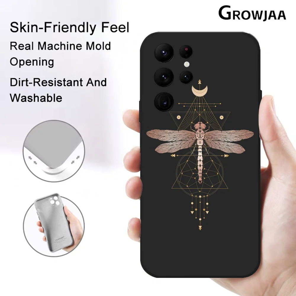 Dragonfly Animal Insect Phone Case for Samsung Galaxy S24 Ultra S22 S23 Ultra S21 S20 5G Protective Silicone TPU Funda Cover