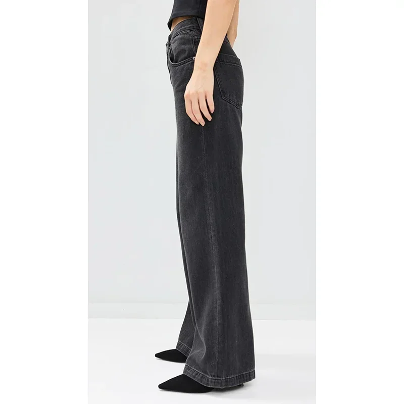 الفتيات عارضة أزياء مستقيم الساق الجينز الإناث ضئيلة رقيقة عالية الخصر تمتد الدنيم السراويل النساء الصلبة فضفاضة مريحة السراويل #6