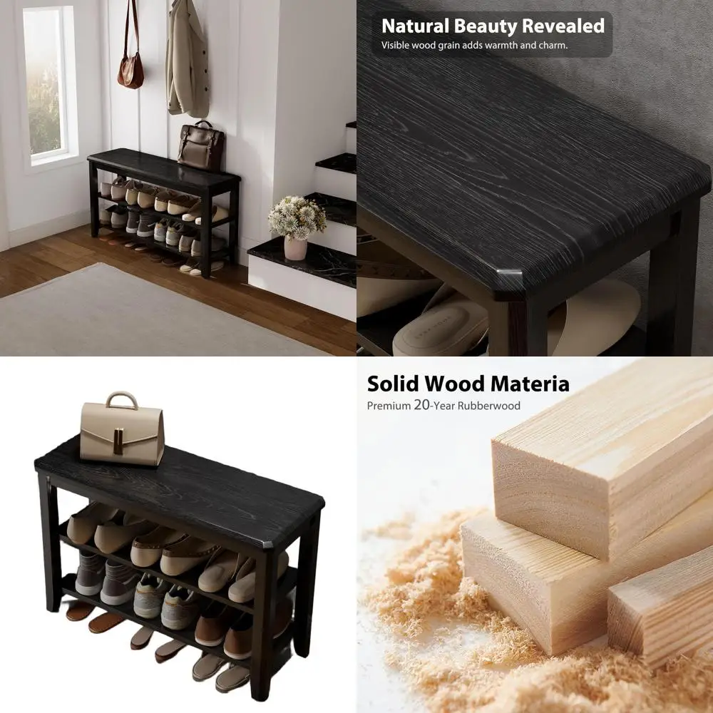 Entryway Shoe Storage Bench, 2-Tier Rack for Front Door, 31.5 Shoe Organizer