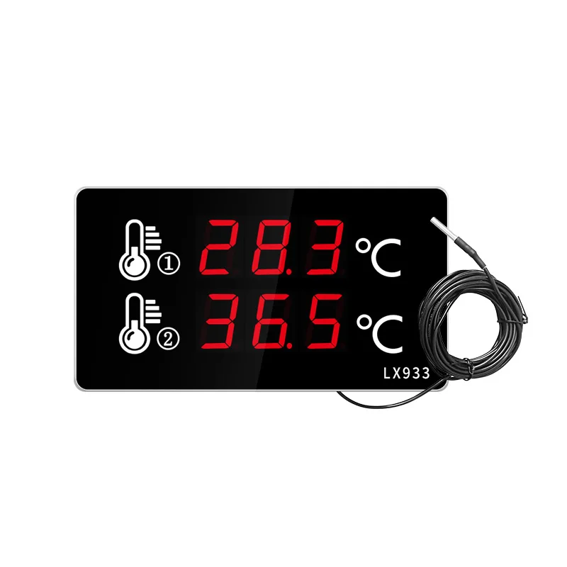 Tool digital thermometer swimming pool household indoor and outdoor dual water temperature external probe gauge large screen