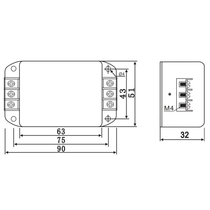 EMI FILTER SGAD6-20A Fence type terminal block power filter 250VAC 50/60HZ HPF 25/085/21 may request customized filters