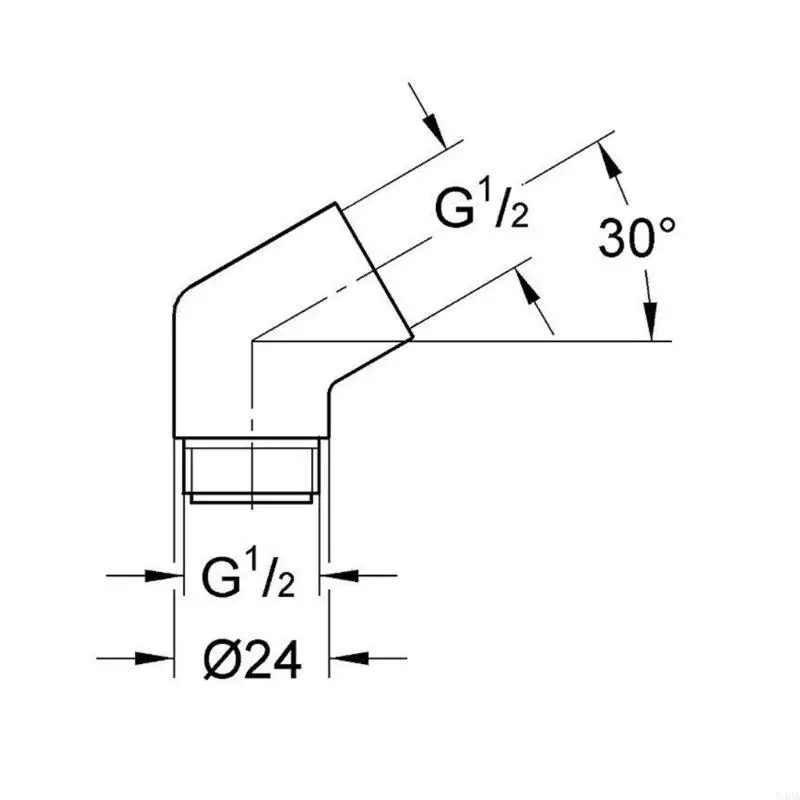30 Adapter Shower 150 Fixed Elbow G1/2 Universal Shower Arm Extension