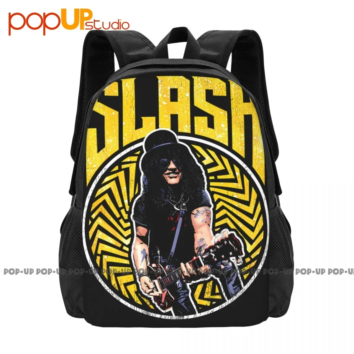 Slash Gold Wheel Rock Guitarist Band Merch Guns N Roses Backpack Large Capacity Newest Riding Backpack