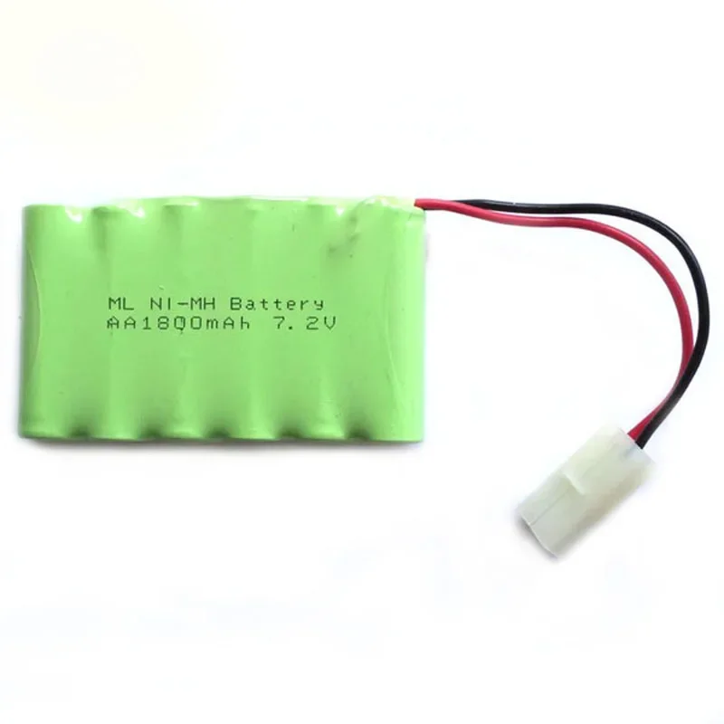 

High Quality 7.2V 1800mAh 6x AA Ni-MH RC Rechargeable Battery Pack for Helicopter Robot Car Toys with Tamiya Connector Plug