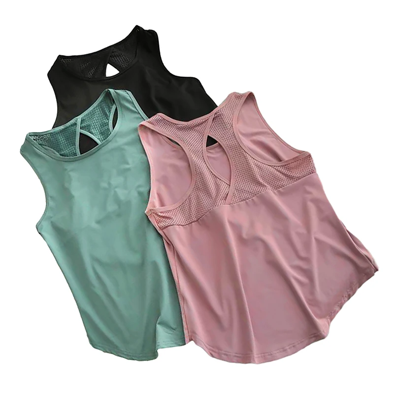 Yoga Clothing Women Sports Tops Hoodie Loose Sleeveless Running Training Quick Dry T-Shirt Sexy Outside Fitness Tank Tops