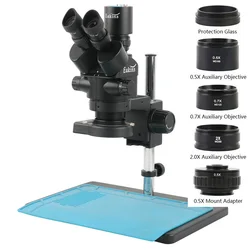 Type-c HDMI VGA Industrial Lab Electronic Video Camera + 3.5x-90x Jewelry Soldering Phone PCB CPU Stereo Trinocular Microscope