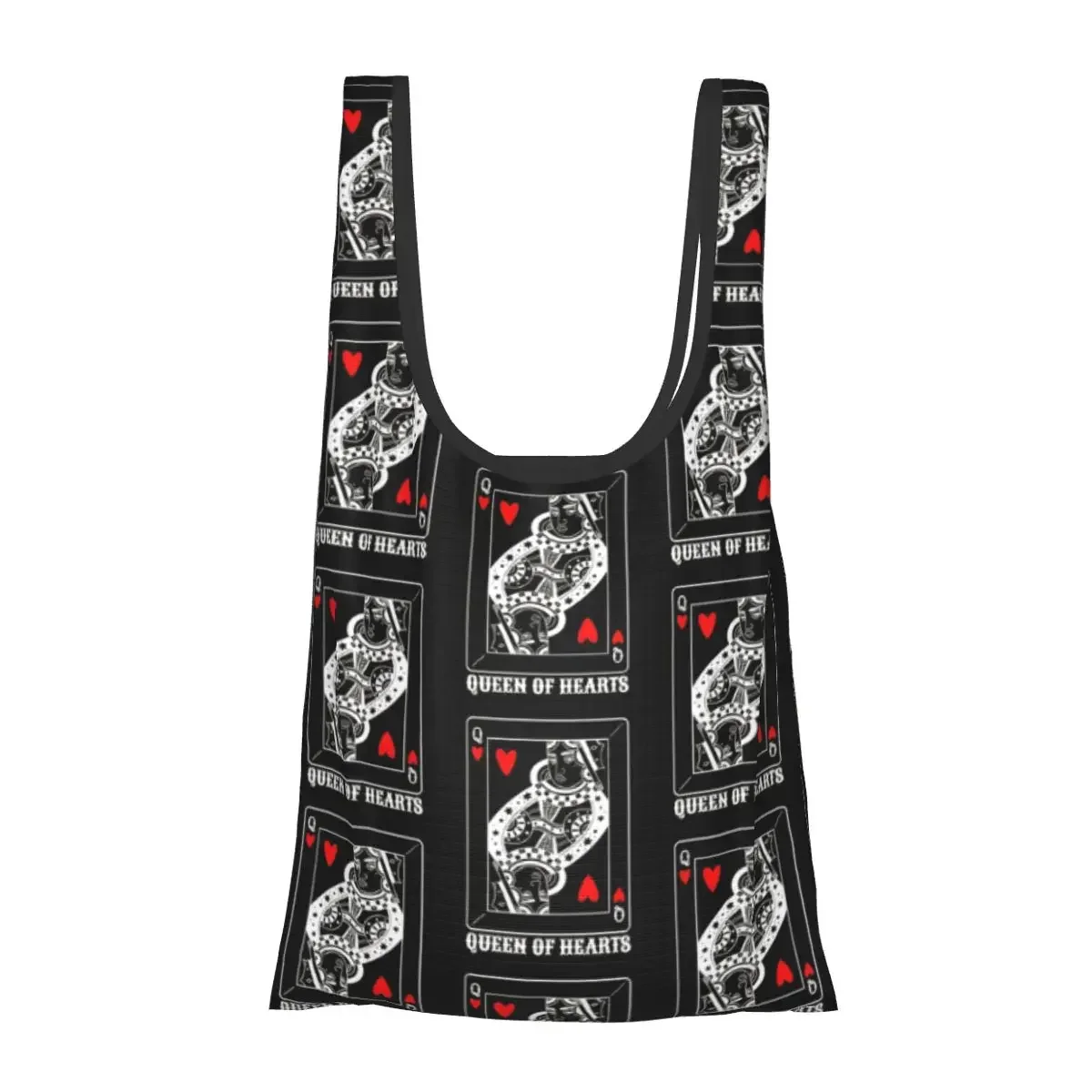 Queen Of Hearts Halloween Design Idea Card Lover Fun Lazy Halloween Portable Tote Shopping Bags Grocery Handbag Shoulder Bag