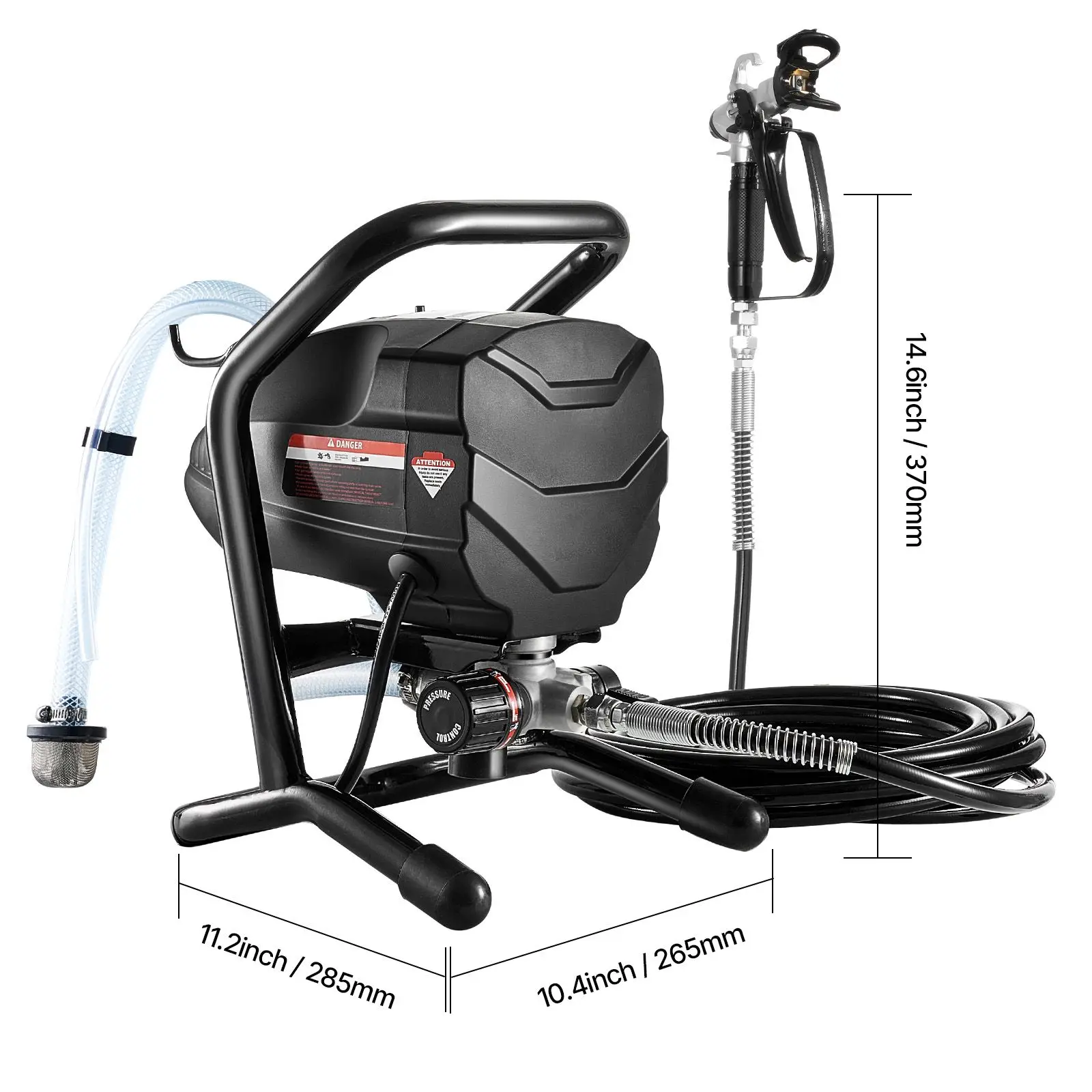 Stand Airless Paint Sprayer, 650W High Efficiency Airless Sprayer, 3000PSI Electric Paint Sprayer Machine Extension Rod and Cleaning Kits for Interior and Exterior Furniture/Fence/Home/House