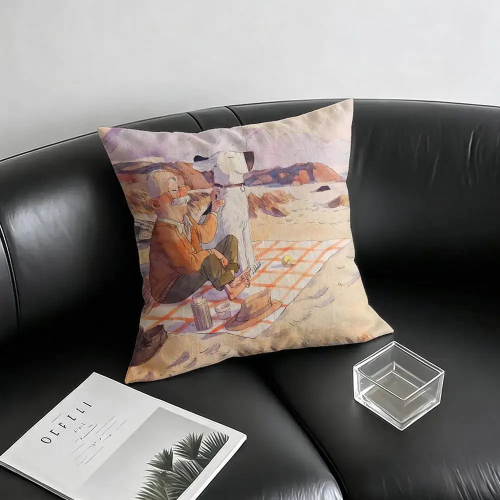 Artist Sveta Ovinova Cushion Cover Natural Linen Pillowcase Set, All-in-One Decor for Sofa, Bedroom & Chair