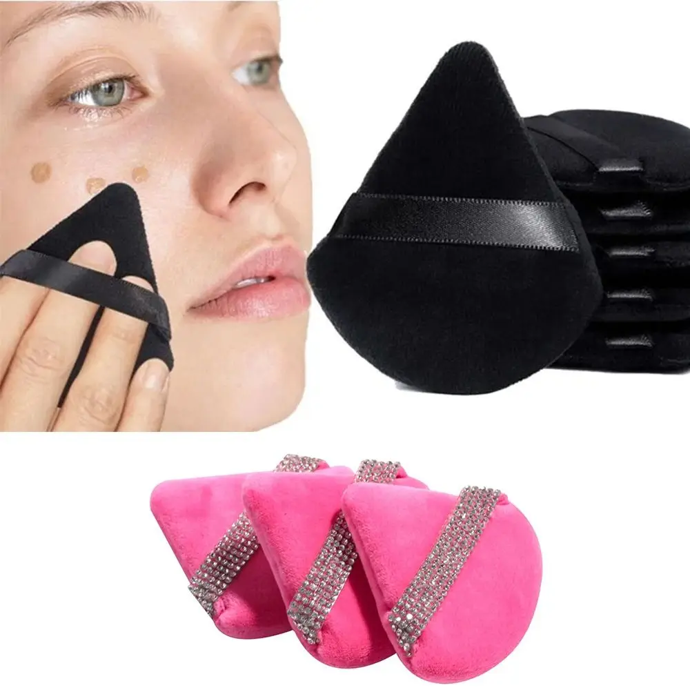 Diamond Triangle Powder Puff Sponge Velvet Triangle Powder Puff Soft Smooth Facial Beauty Face Makeup Tool Makeup Sponge