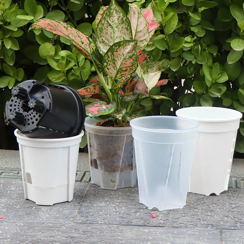 1pcs Transparent Green Mountain Pot, Butterfly Orchid, Breathable, Root Control, Self Absorbent Plastic Lazy Pot