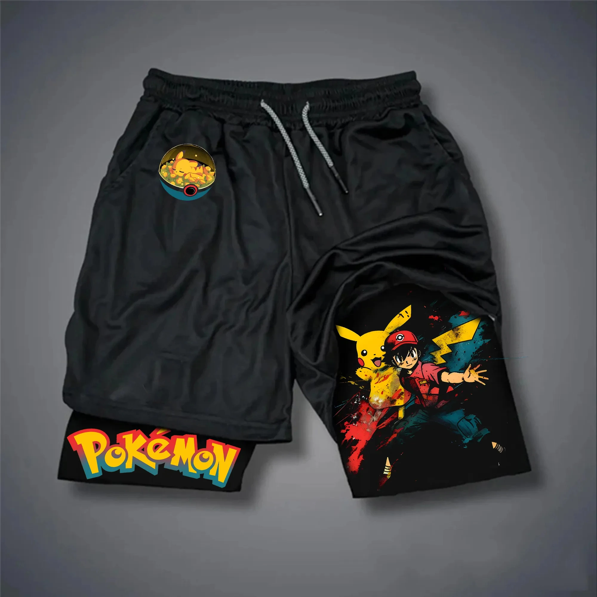 pokemon-cinza-e-pikachu-anime-dos-desenhos-animados-impressao-t-camisa-e-shorts-conjunto-2025-verao-masculino-casual-roupas-esportivas-preto-streetwear-algodao