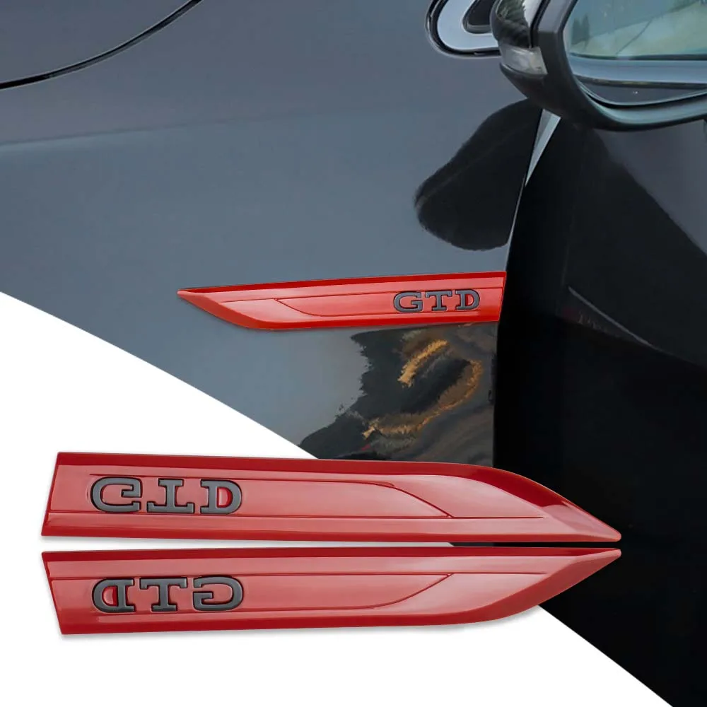 2pcs 3D ABS Car GTI GTD Badge Fender Side Wing Emblem Sticker For VW Golf 5 6 7 MK7 MK6 Tiguan Polo Jetta Scirocco Beetle Passat