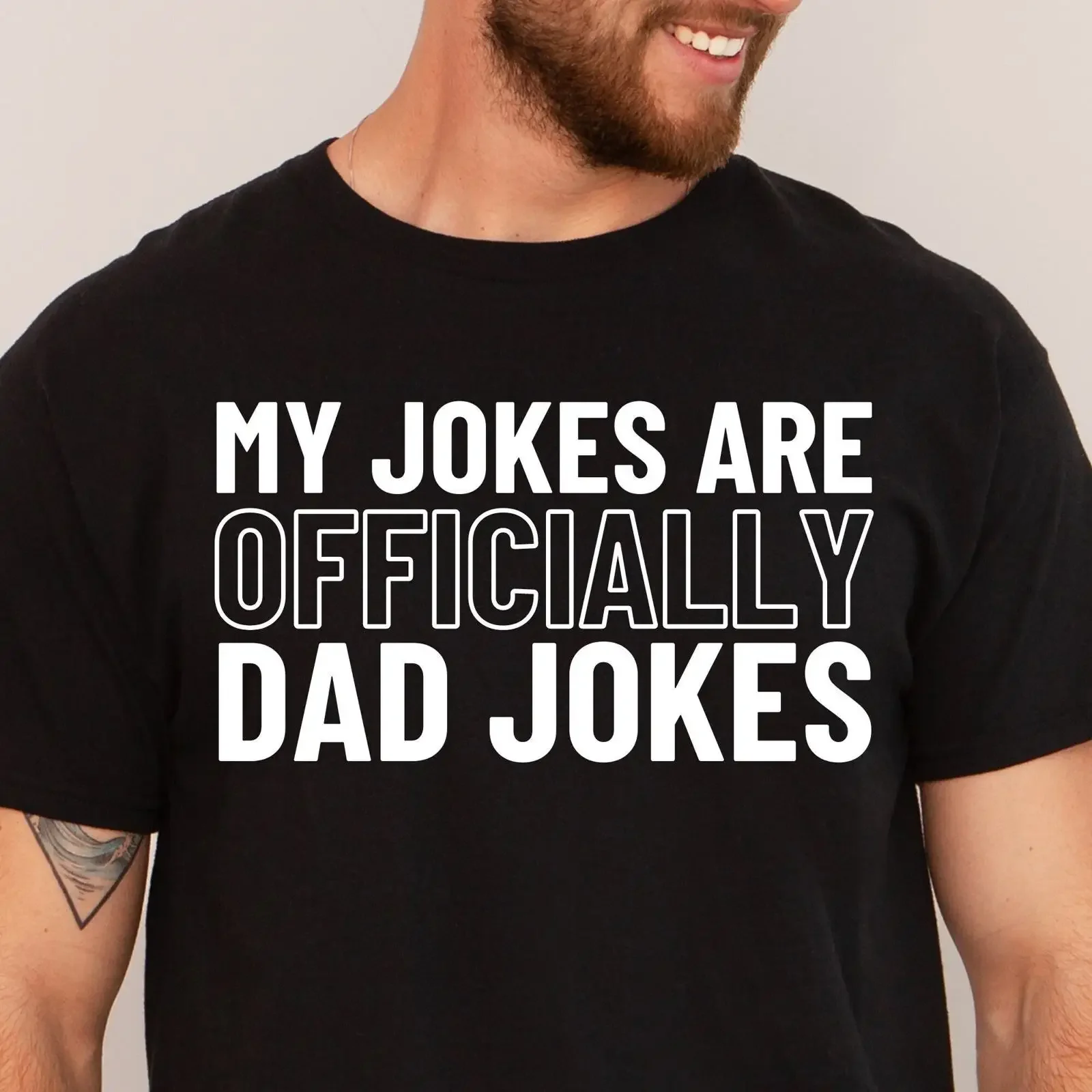 My Jokes Are Officially Dad Funny T Shirt New First Time Pregnancy Announcement For Expecting Husband From Wife vintage Washed