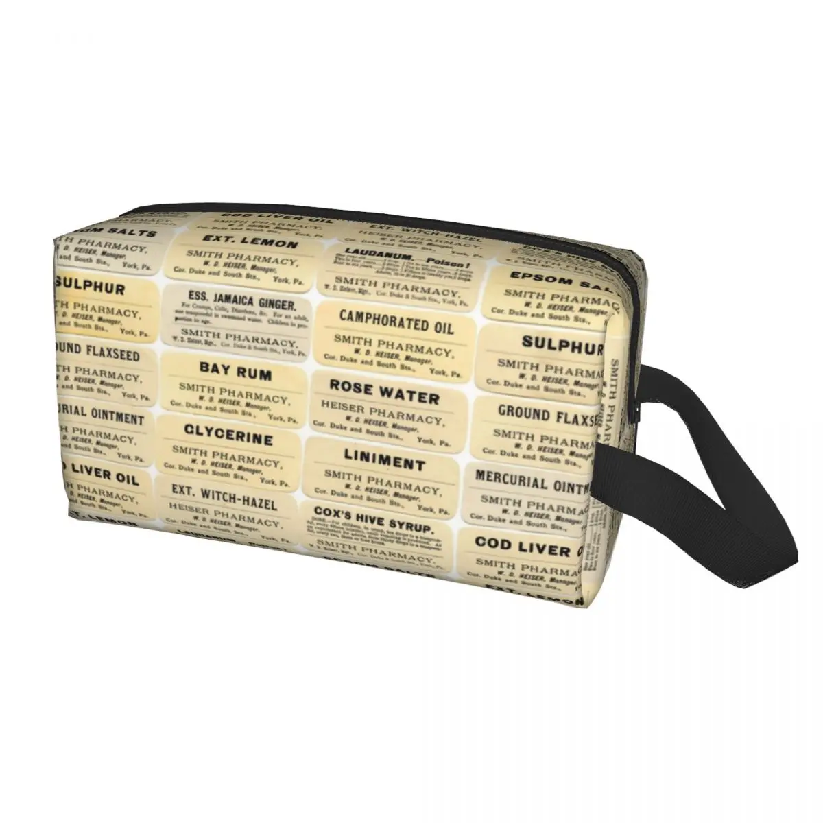 Prescription Warning Labels Makeup Bag for Women Travel Cosmetic Organizer Fashion Doctor Nurse Medicine Storage Toiletry Bags