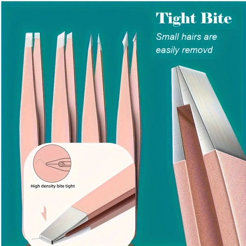 4-teiliges Präzisions-Pinzetten-Set aus Edelstahl für Augenbrauen, Gesichtshaarentfernung, Splitter und Mitesser – Gesichtspflege-Tools