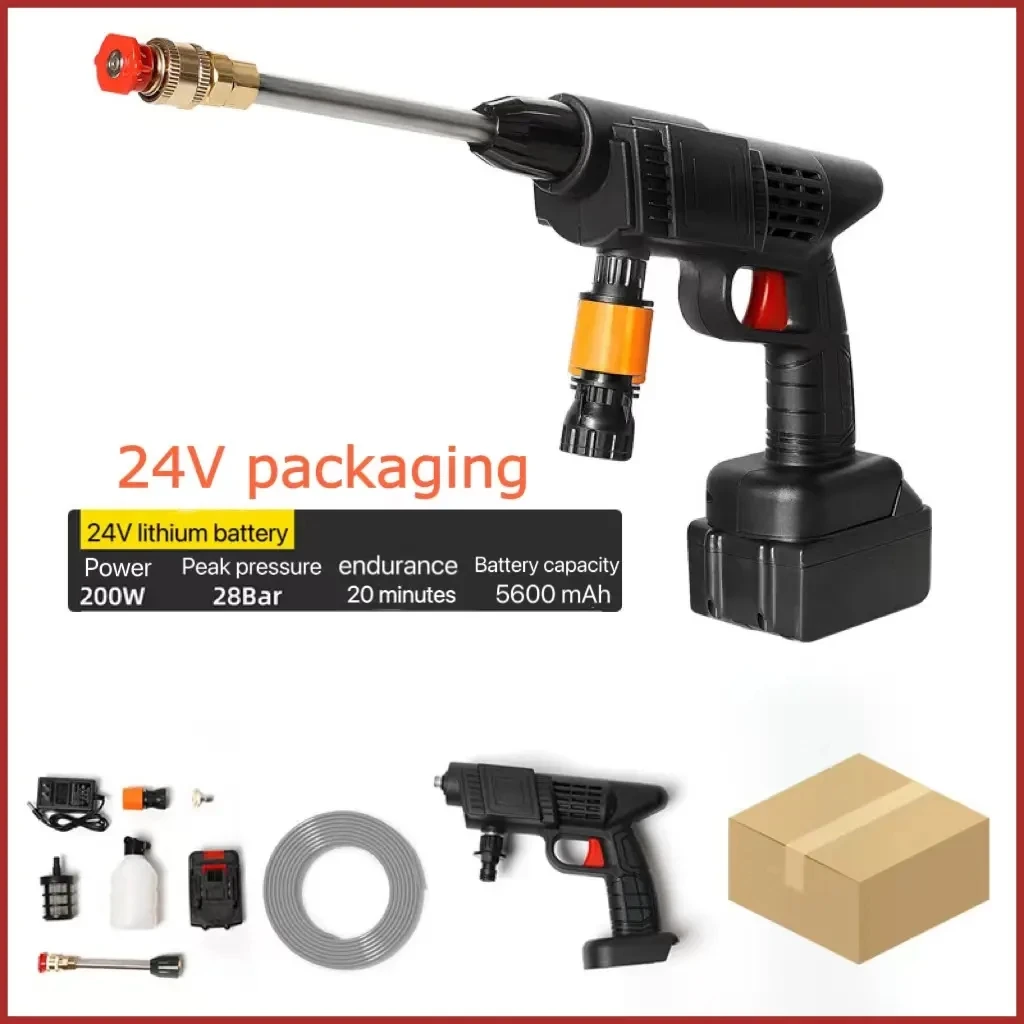 เซินเจิ้นสวนแบบพกพาทําความสะอาด 24V เครื่องซักผ้าไร้สายที่มีประสิทธิภาพแรงดันสูง Heavy Duty Car Wash สเปรย์น้ํา GAN
