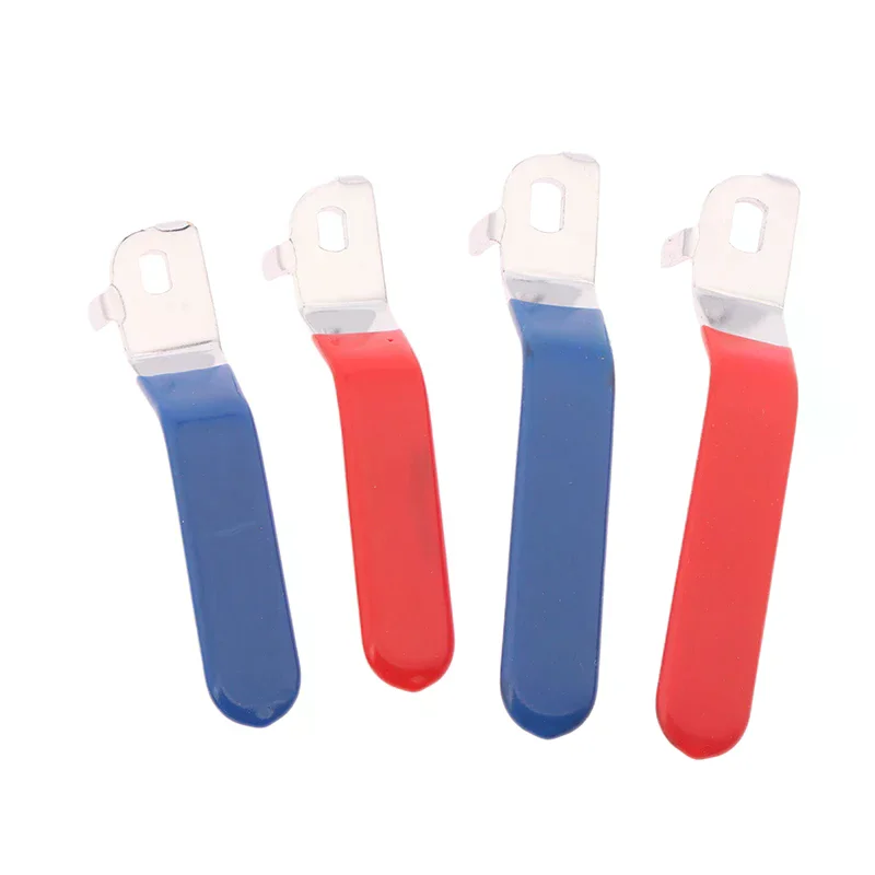 1pcs Valve Handle Lever Handle Iron Chrome Plated Replacement Quarter Turn With Plastic Grip Blue For DN20 Ball Valve
