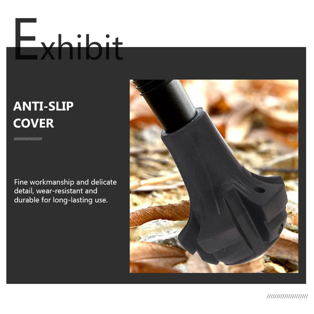 

4 PCS Trekking Pole Tip Protectors Cover Protection Cap Alpenstock Travel Poles