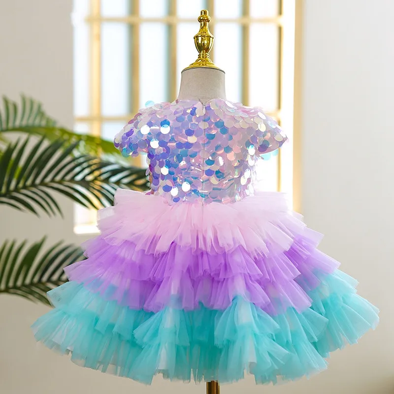 Robe à Paillettes pour Fille, Tutu d'Anniversaire, Accessoires de Photographie, de ix, à Fleurs