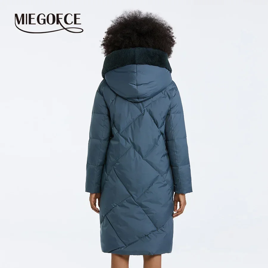 MIEGOFCE Winter Woman Cotton Parkas Fashion Faux Fur Collar Long Sleeve Women's Coat Windproof Quilted Hooded Jackets D23708