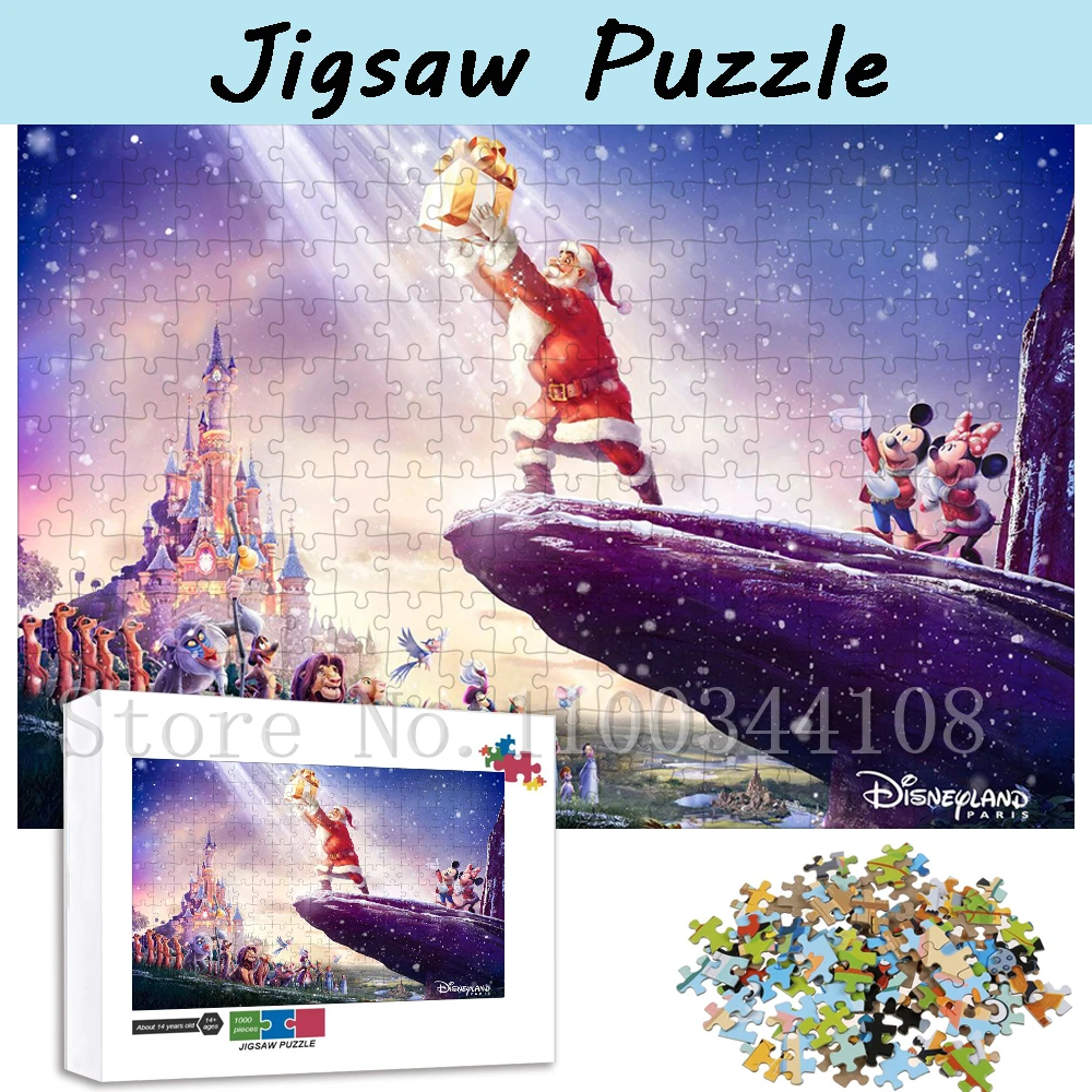 

Пазлы Disney Christmas Wonderland для взрослых, игрушки для снятия стресса, 35/300/500/1000 шт., мультяшные пазлы, новогодние подарки