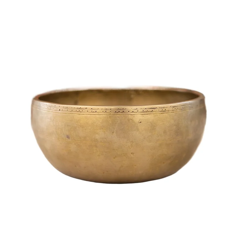 Cuenco Antiguo Nepalí Hecho a Mano de Lingroot, Tono D4, 17.5 CM, 0.86 KG