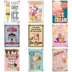 1szt, metalowy znak Retro Ice Cream Life is like Ice Cream, Enjoy It Before It Melts Vintage Wall Decor for Cafe Bar Home 8x12 Inch