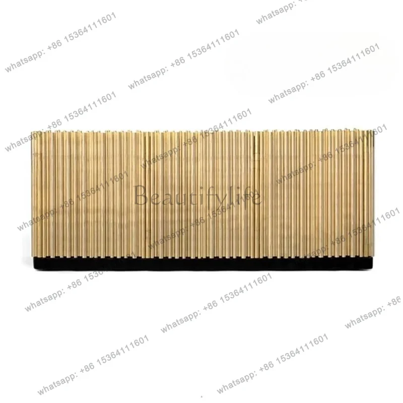 zj Creative stainless steel side cabinet villa simple high-end design corrugated wall storage cabinet