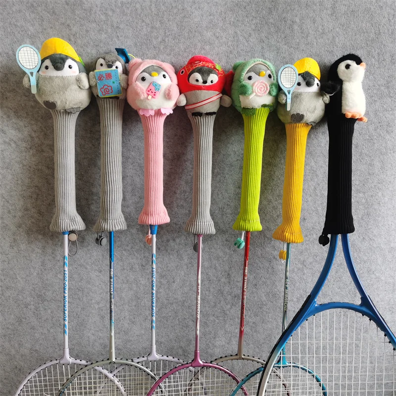 Penguin Badminton Racket Handle Cover Plush Doll Grip Protectors Handcraft Gift