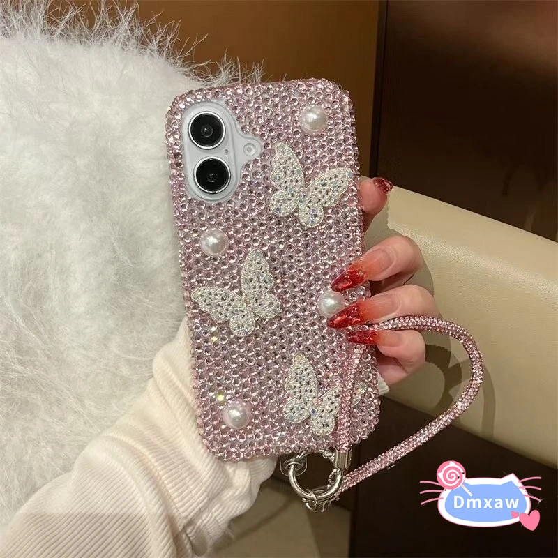 

3D Crystal Pearl Butterfly Phone Case For Redmi A5 A4 5G A3X A3 A2 A1 Plus 8 8A 7 7A 6 Pro 6A 5A 4 4X Turbo 4 3 Y3 Y2 Y1 Cover