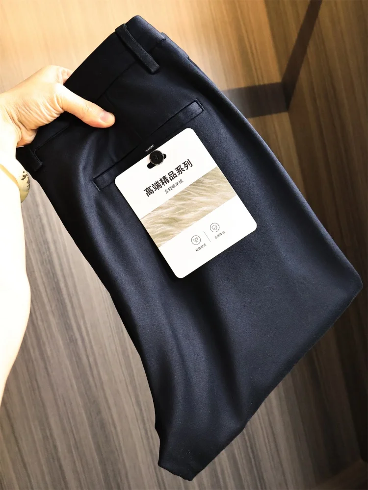 

Homesi Men's Thiened Camere Casual Straight Leg Busin Pants Autumn Winter Faionable Warm Skin-friendly Trousers