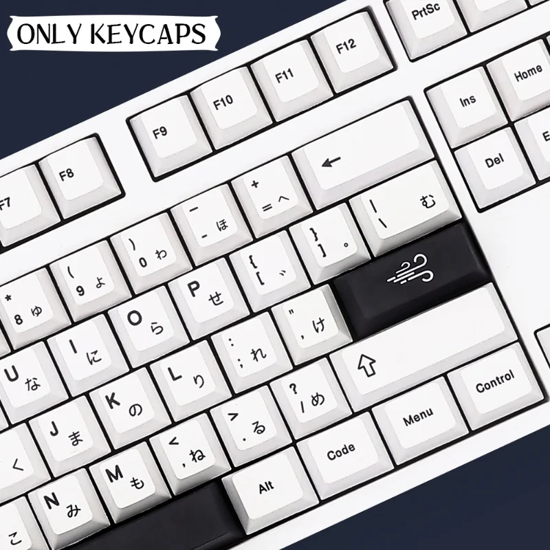 English Japanese Black White Theme Key Cap 140 Key Original Factory Height Personalized Pbt Mechanics Keyboard Key Caps