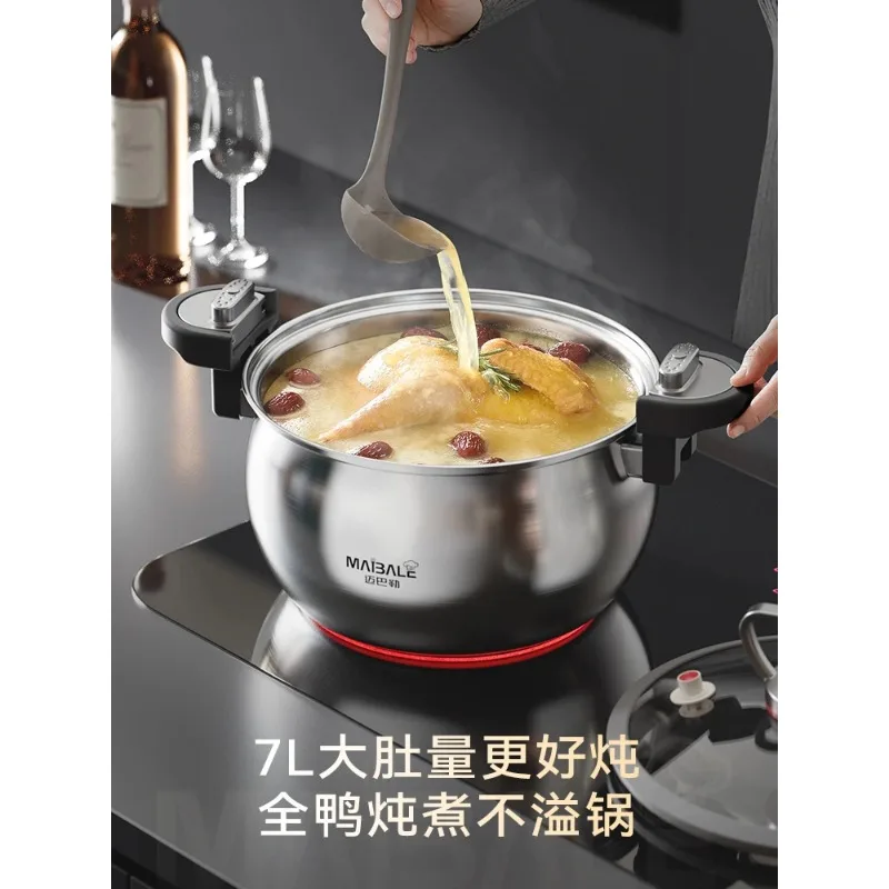 Micro Pressure Pot Household Saucepan Stew Cup Casserole Soup Non-stick Pot Stew Cookware